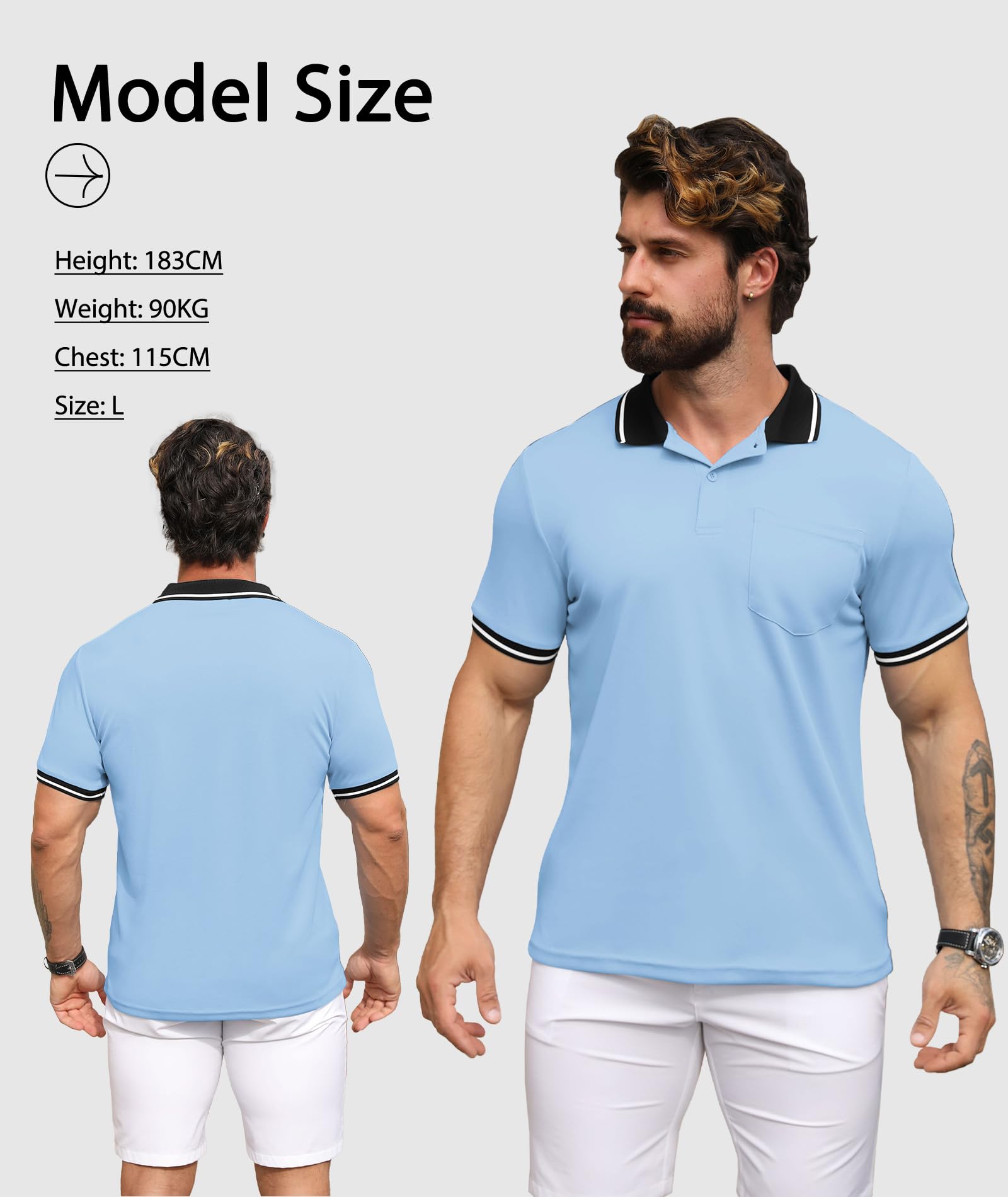 SwissWell Lote 3 Polo Hombre Manga Corta Golf Camisa Verano Deportivos