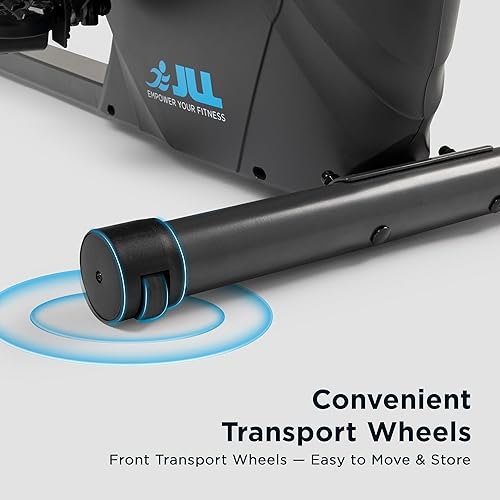 Miniatura 4 de JLL Smart Cross Trainer Bicicleta estática reclinada con ejercitadores de brazos, máquina estacionaria de resistencia magnética de 8 niveles, LCD,