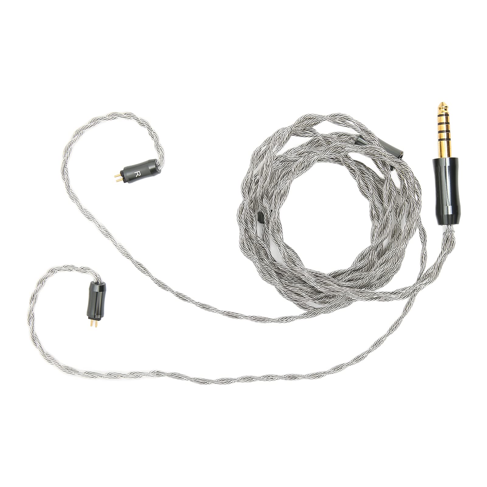 Cavo di ricambio per cuffie in rame placcato argento per un'eccellente qualità del suono, design a 4 fili, connettore da 4,0 mm, lunghezza 1,2 m