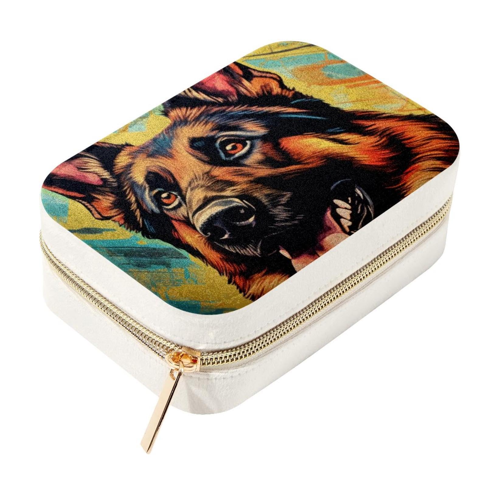 Boîte à bijoux Collie grand format pour ranger bagues et colliers