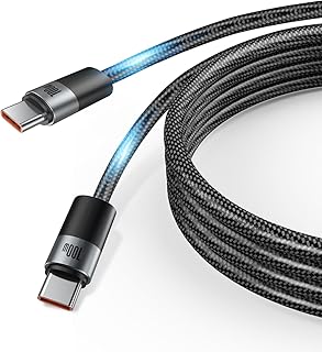 LUFOEVER USB C to USB C Cable 6FT Nylon Braided USBC to USBC Cable 100W 5A USB 2.0 C to C Type Fast Charging Cable for MacBook Pro 2020, Ipad Pro 2020, Ipad Air 4, Samsung Galaxy S23+/S23 Ultra Black