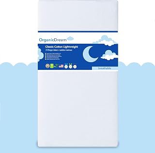 ORGANICDREAM Crib Mattress + Toddler Bed - 100% Breathable Proven to Red...