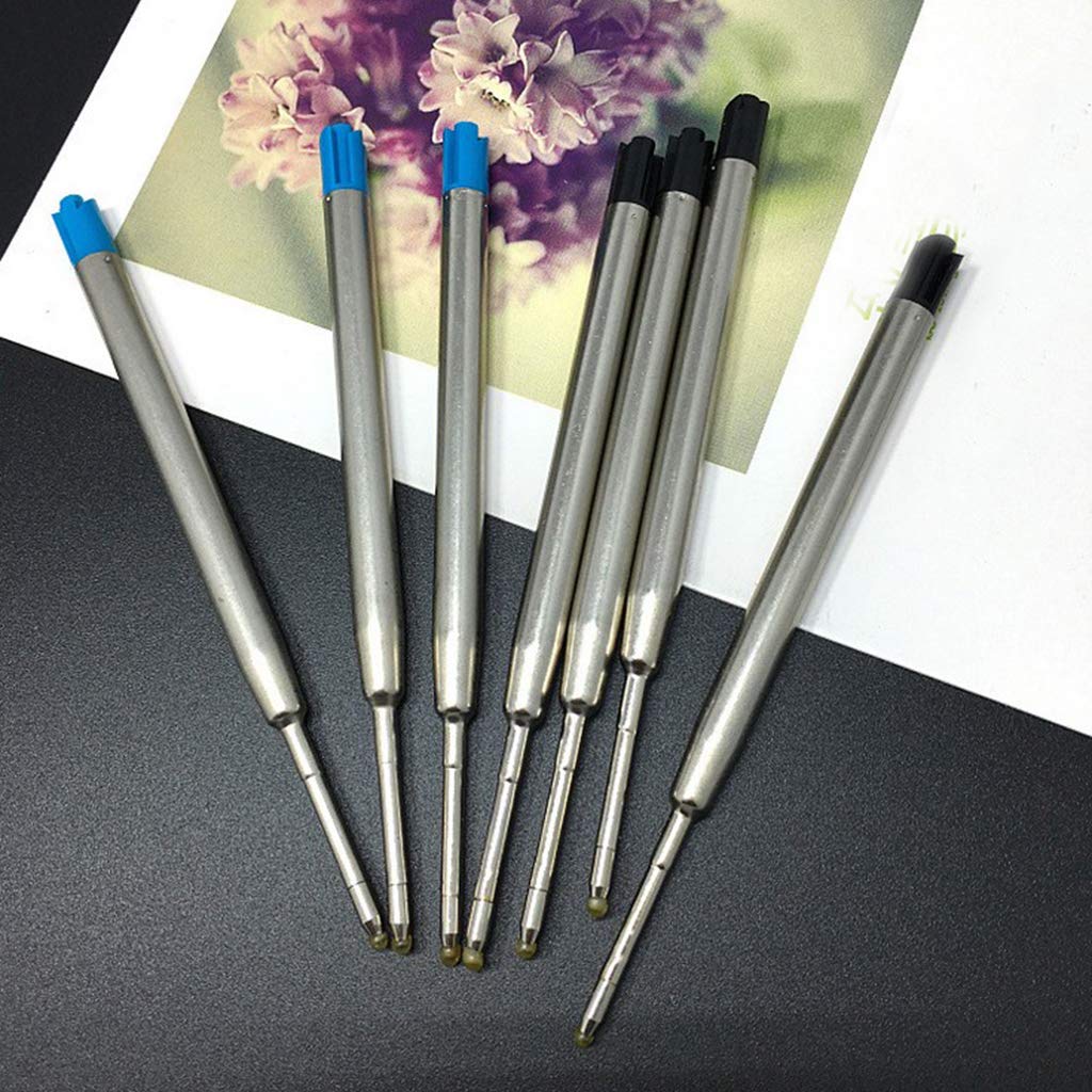 5 set di 50 ricariche gel per penne in metallo per scuola e ufficio, colore nero