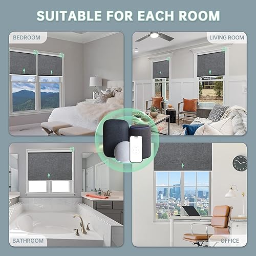 Miniatura 6 de DONGFXK Persianas enrollables motorizadas mejoradas a inteligentes, sin taladro, persianas automáticas con cenefa integrada, persianas eléctricas
