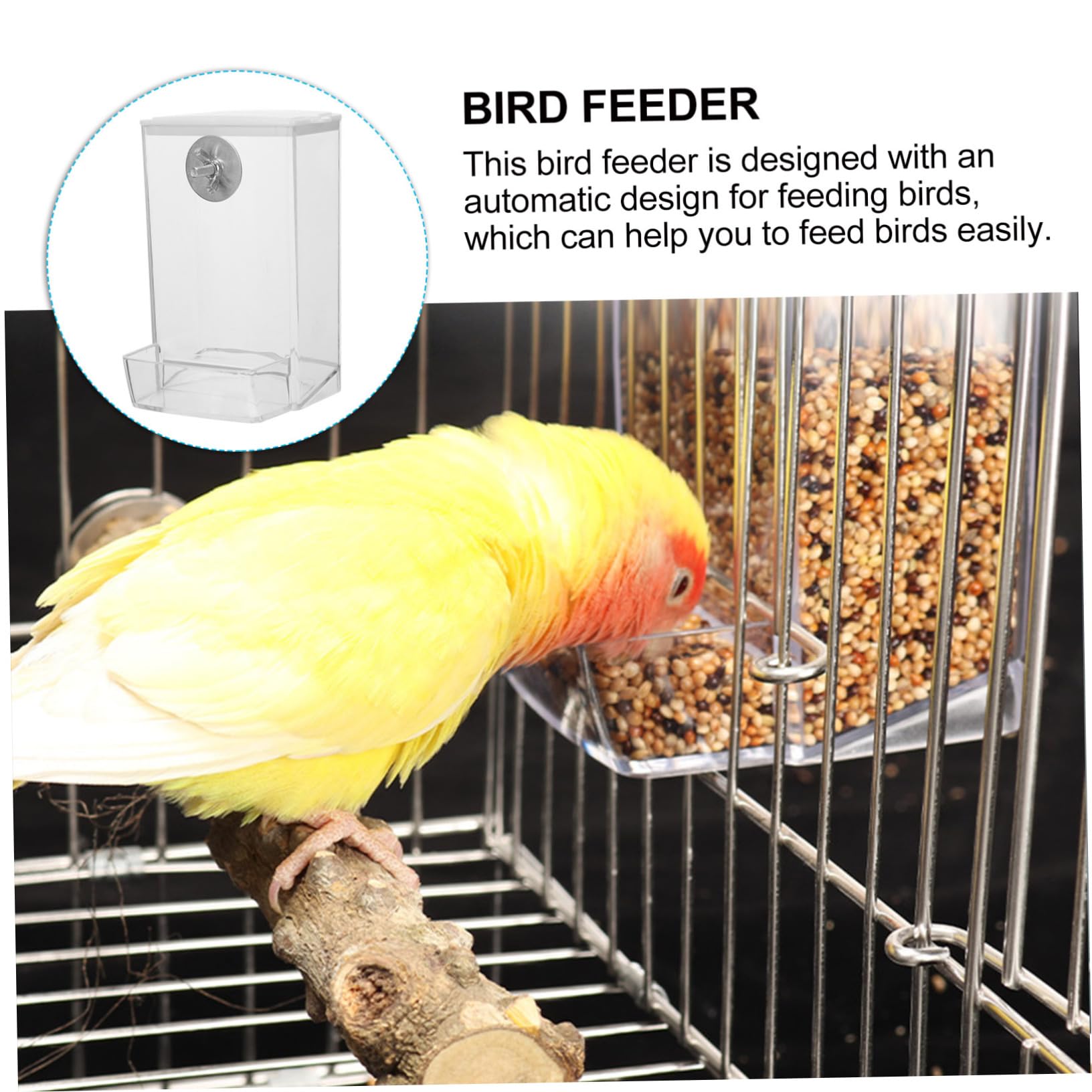 Kisangel 5 Uds Caja De Comida para Pájaros Jaula para Pájaros Cuencos para Jaulas Contenedor De Comida para Loros Cuenco De Alimentación para Alimentador Automático Alimentador De