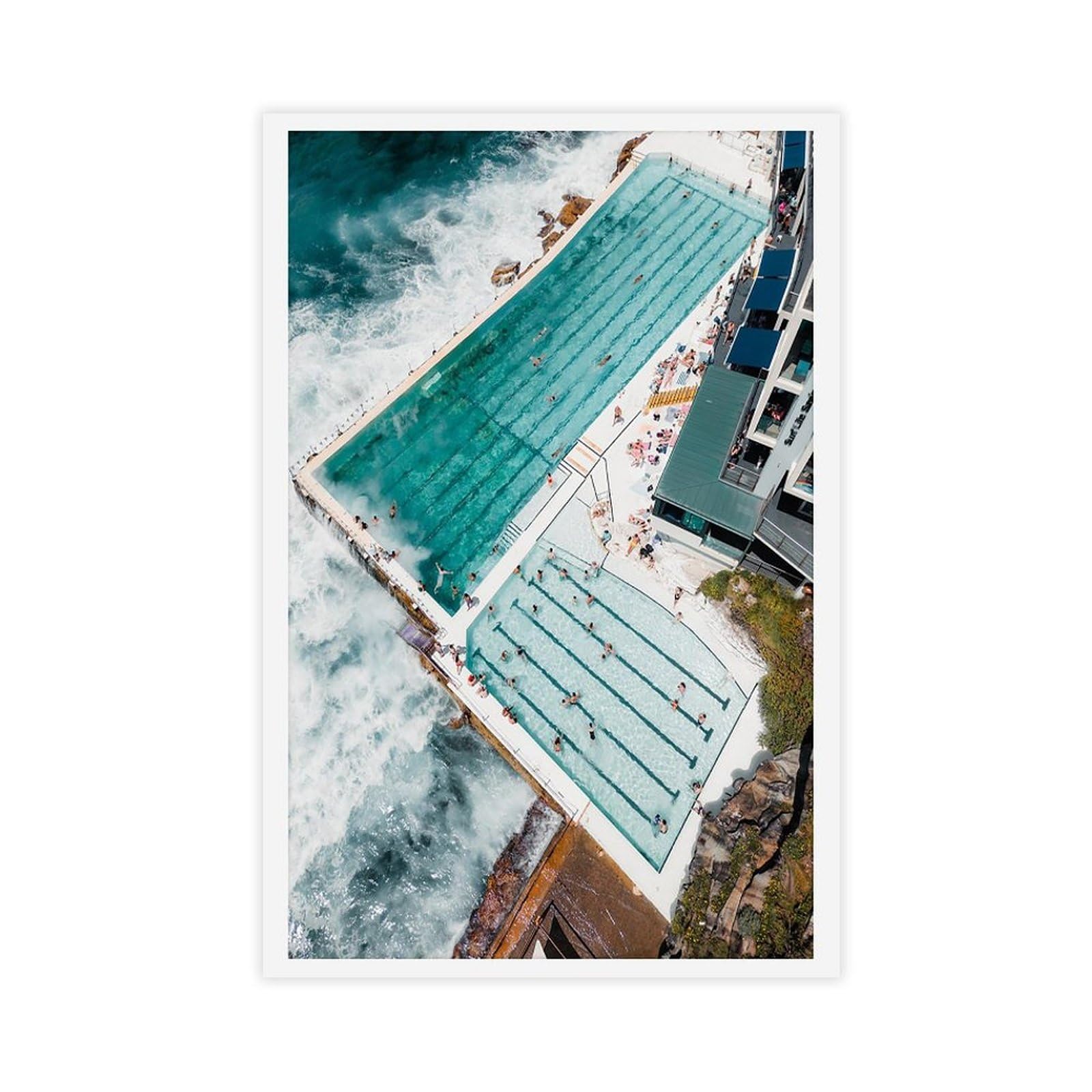 HEYANM Bondi Icebergs Print Sydney Coastal Australia Ocean Art Canvas Poster Wall Art Paintings for Living Room Bedroom Decoration Unframe 12x18inch
