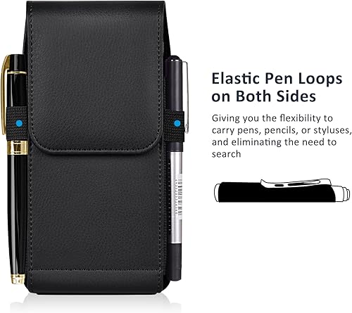 Miniatura 6 de Funda de cuero para teléfono con fuerte clip de metal para cinturón y cierre magnético compatible con iPhone 1615141312 Pro Max, Galaxy S25S24S23S22