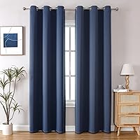 Vista 24 de ChrisDowa - Cortinas blackout con ojales para habitación y sala, juego de 2 paneles de cortinas con aislamiento térmico, gris oscuro, 42 x 63