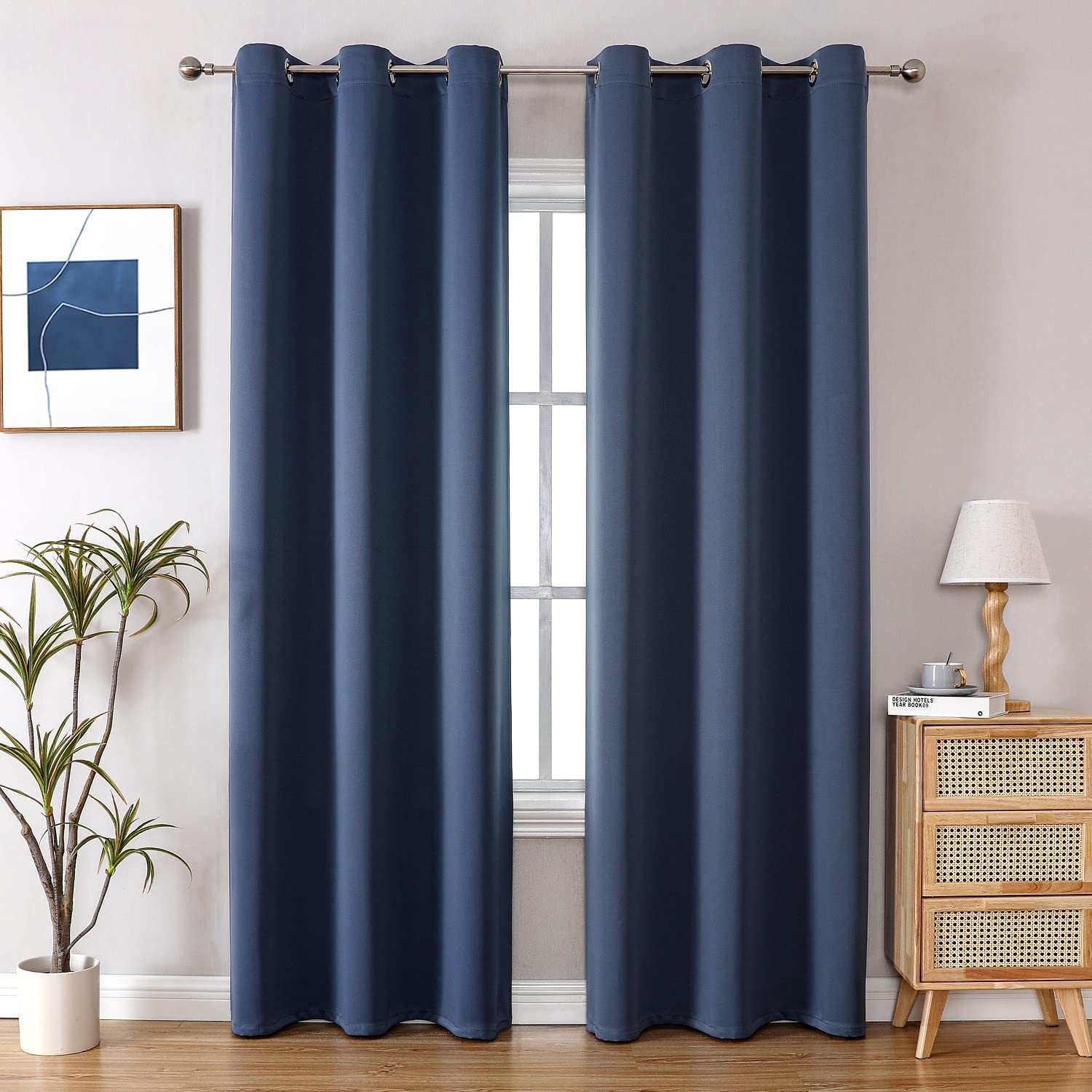 ChrisDowa Blackout Curtains for Bedroom and Living Room 72 Inches Long