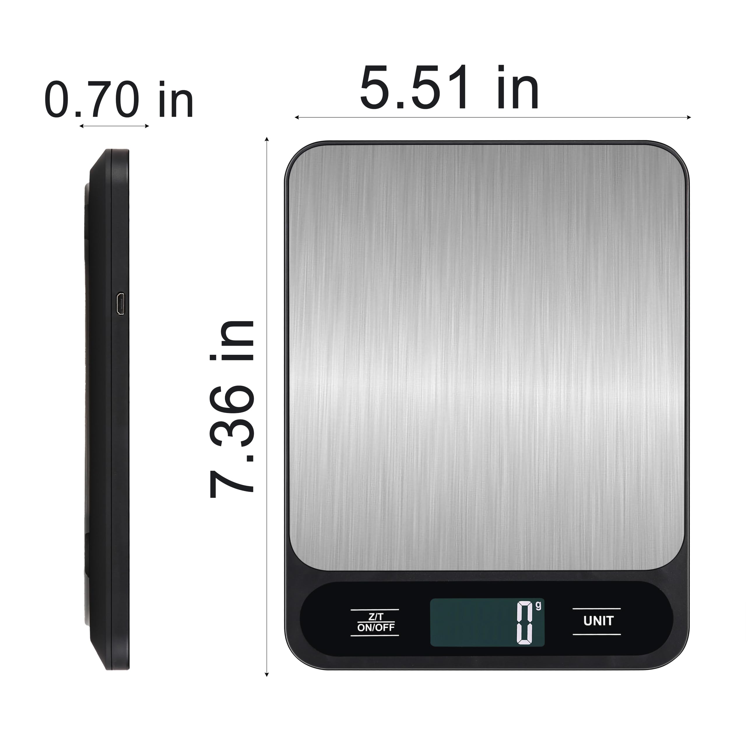 Báscula digital de cocina de 15 kg, báscula de alimentos, peso de alta capacidad en gramos y onzas para hornear, cocinar y preparar comidas, 6 unidades con función de tara, pantalla LCD, acero