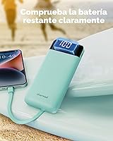 Vista 7 de charmast Cargador portátil con cables incorporados, banco de energía con cables, batería delgada de viaje de 10000 mAh, 6 salidas, 3 entradas, 5 A