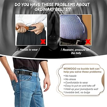 WOWOGO 2 Pack No Buckle Elastic Adjustable Invisible Side