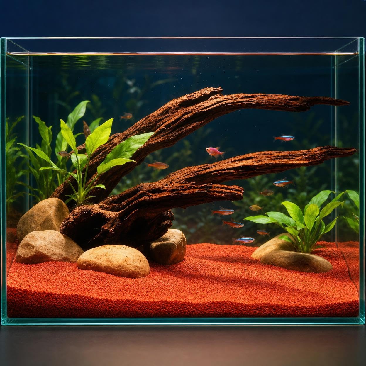Pre, Sustrato para Aquarium Landscaping, Decoración Pecera, 5 kg Rojo y Negro/Rojo