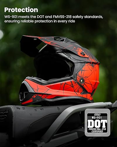 Miniatura 3 de ILM - Cascos para bicicleta de tierra para adultos, hombres y mujeres, para motocross, ATV, todoterreno, con gafas, guantes, máscara, modelo DOT