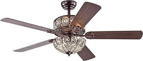 Gracewood Hollow Inada - Ventilador de techo de bronce rústico (52 pulgadas)