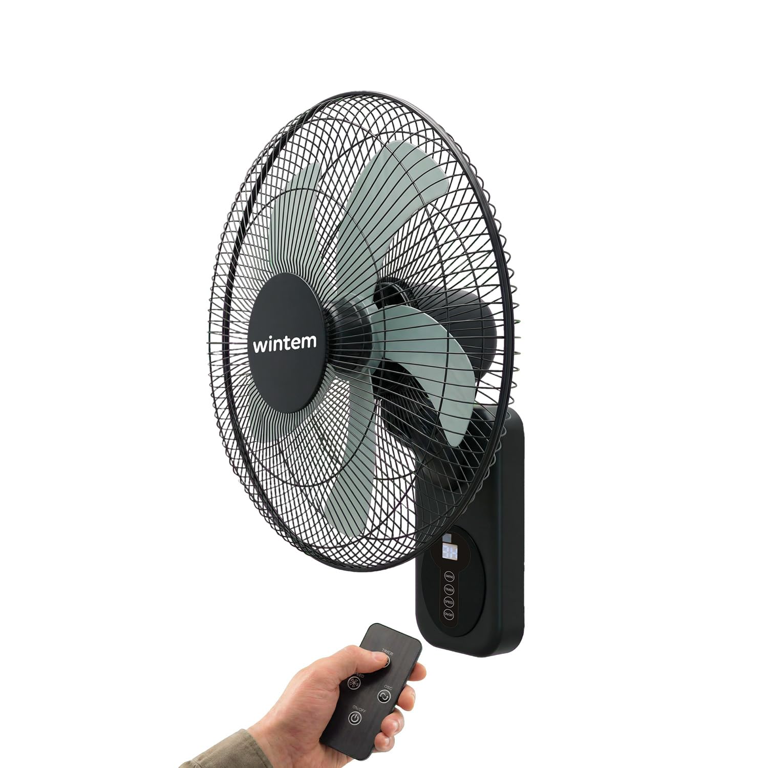 Wintem - Ventilatore a Muro Professionale 60W - Sistema a 8 Velocità Ultra-Precise - Timer 9h e Controllo Remoto - Diametro 40cm - Inclinazione 30° e Oscillazione 120°