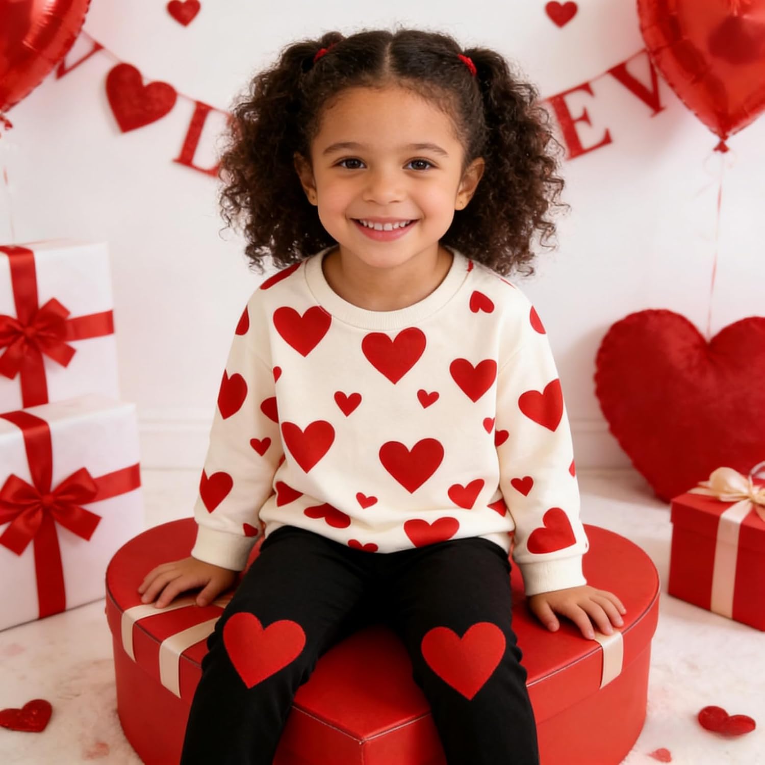 Toddler Girl Clothes Floral Printed Sweatshirt Pants 2Pcs Fall Outfits for Little Girls Clothing Set Size 3-7 Years - Image 2