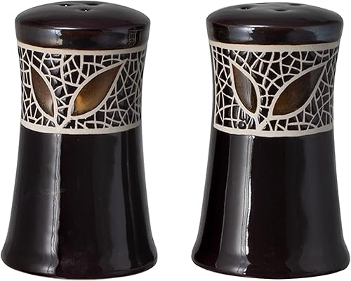 Mikasa 5240395 Gourmet Basics Alexandria - Juego de sal y pimienta (3,75 pulgadas), color marrón