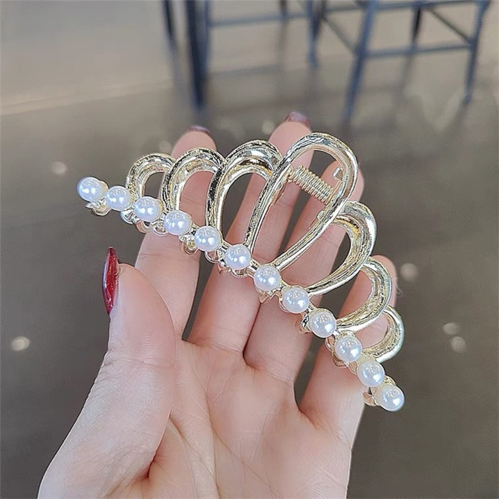 Pince à cheveux nœud papillon opale : accessoires de coiffure tendance tête arrière