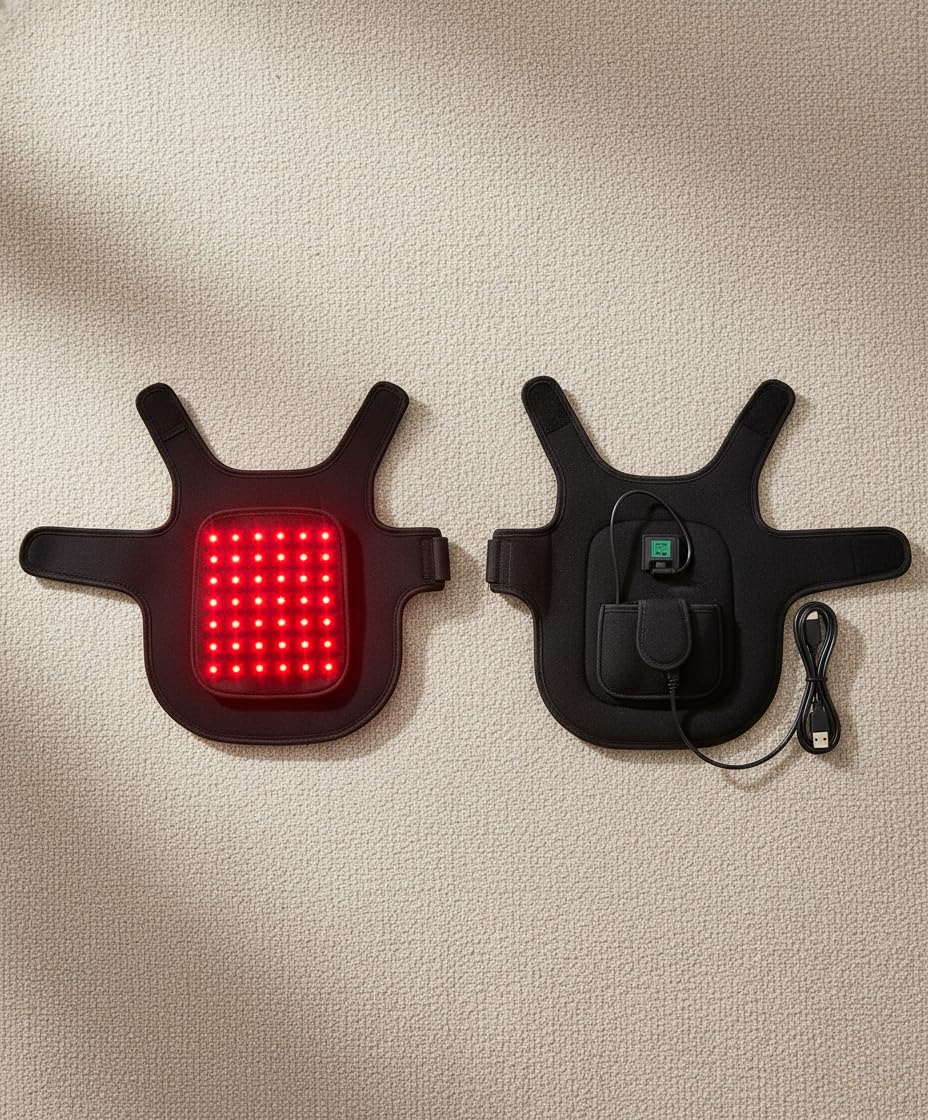 Infrarot-Hundegeschirr 660nm/850nm Rotlichttherapie für Hunde & Katzen, Verstellbarer Reha-Therapiegurt gegen Gelenkschmerzen, Arthritis & Wundheilung, sicheres USB-Heizkissen (schwarz)