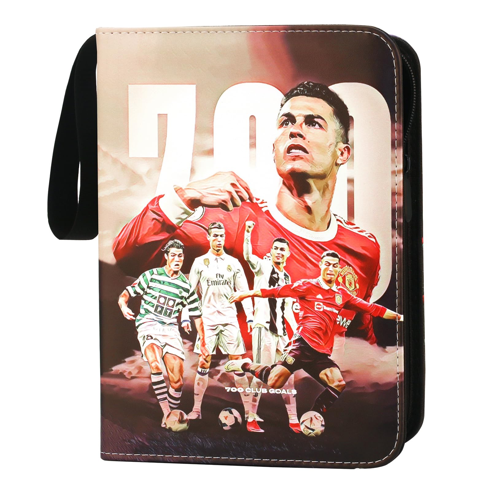 Oirigaga Football Cards Scrapbook, Holds 400 Cards, Large Capacity, Waterproof, Portrait, Includes Compartments & Case, Unisex Gift, Ronaldo Color โ image 1