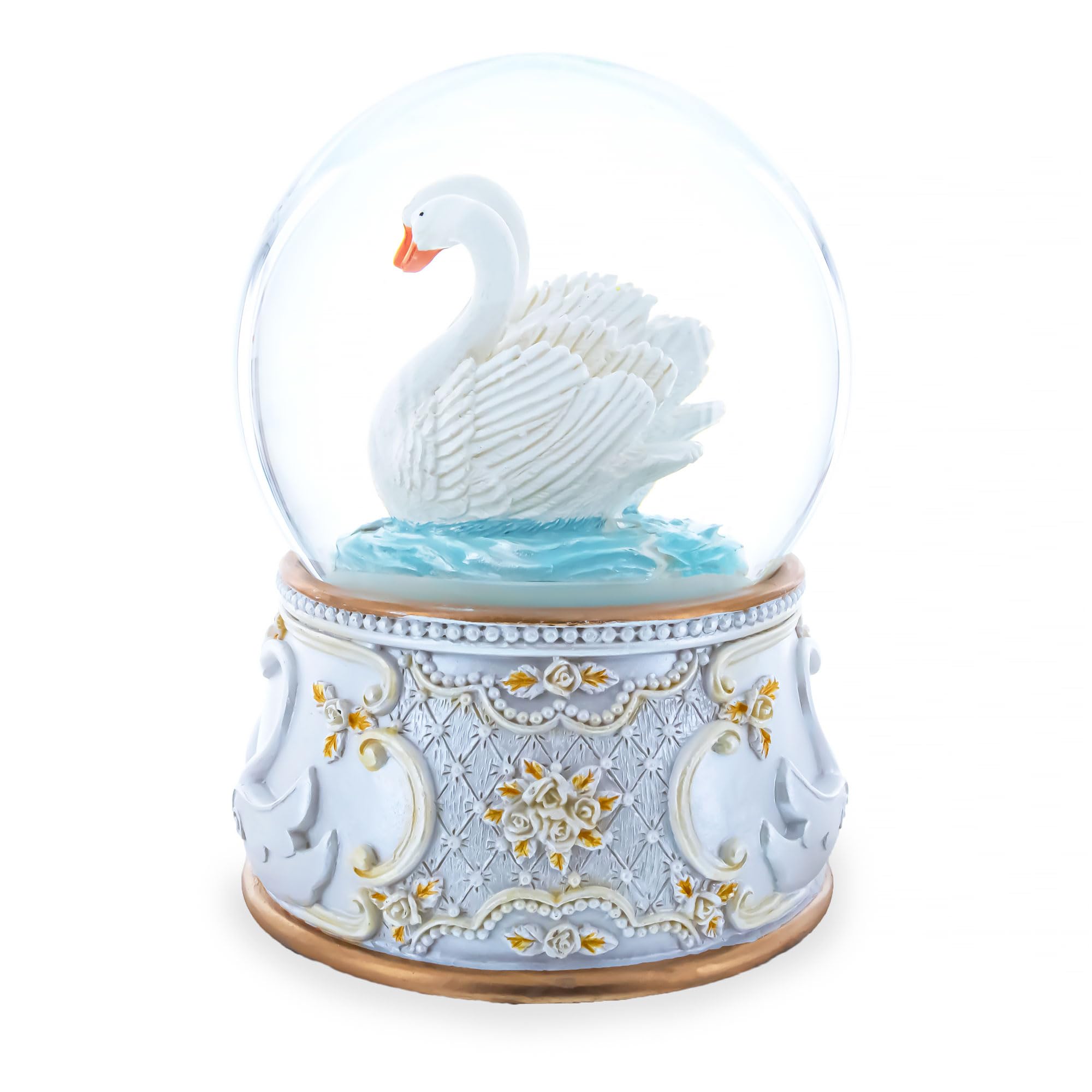 Cisnes Encantados en Movimiento: Globo de Nieve Musical de Agua Giratorio