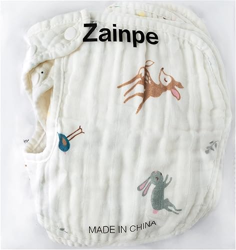 Miniatura 7 de Zainpe Baberos de algodón de muselina a presión para bebés, baberos ajustables para eructos, baberos suaves para niños y niñas