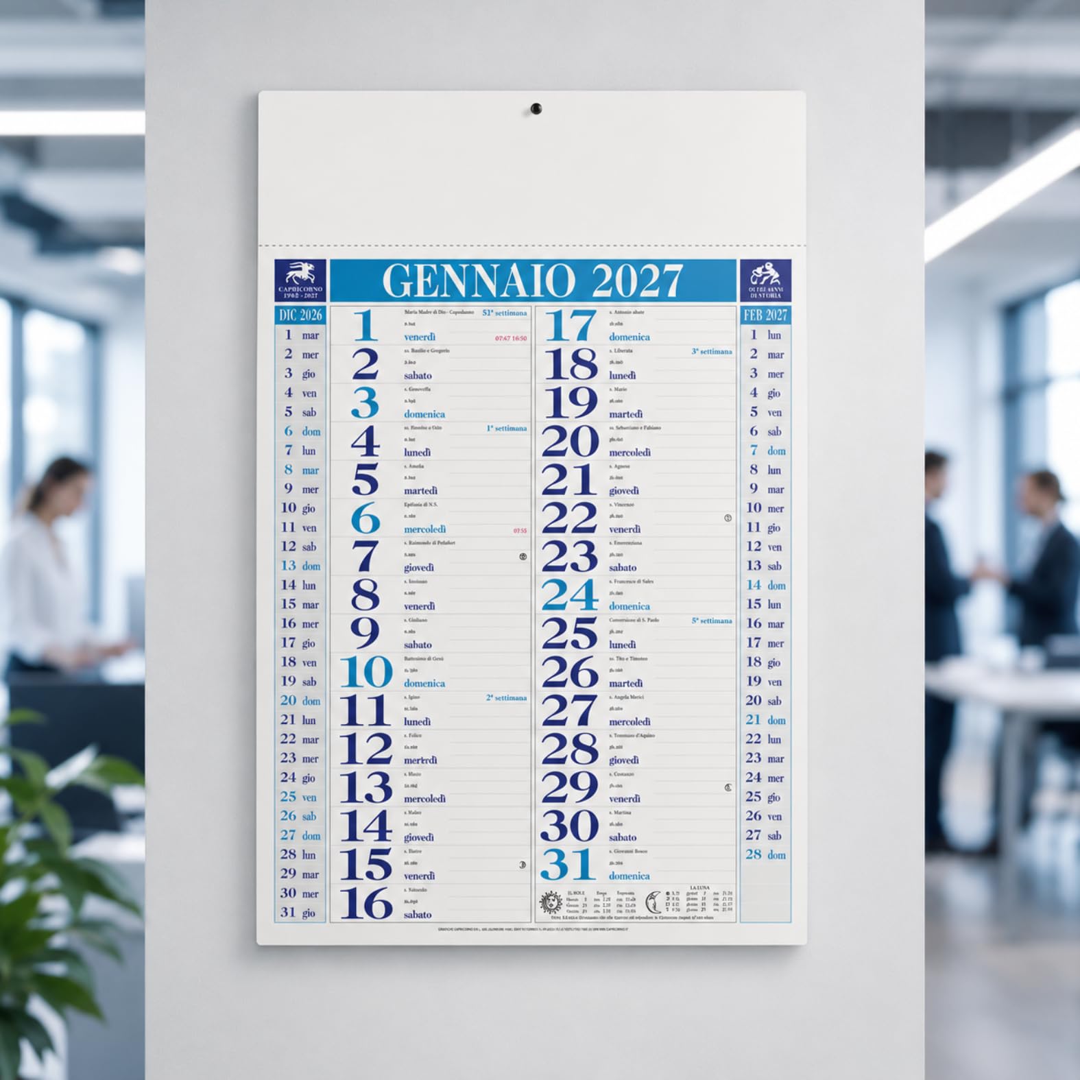 Calendari Personalizzati 2027 in Stock da 100 Pezzi Olandesi Grandi da Muro Notes sul Retro per Gadget Pubblicitari di Fine Anno e come Omaggio per i Clienti o Regali Aziendali | PA640