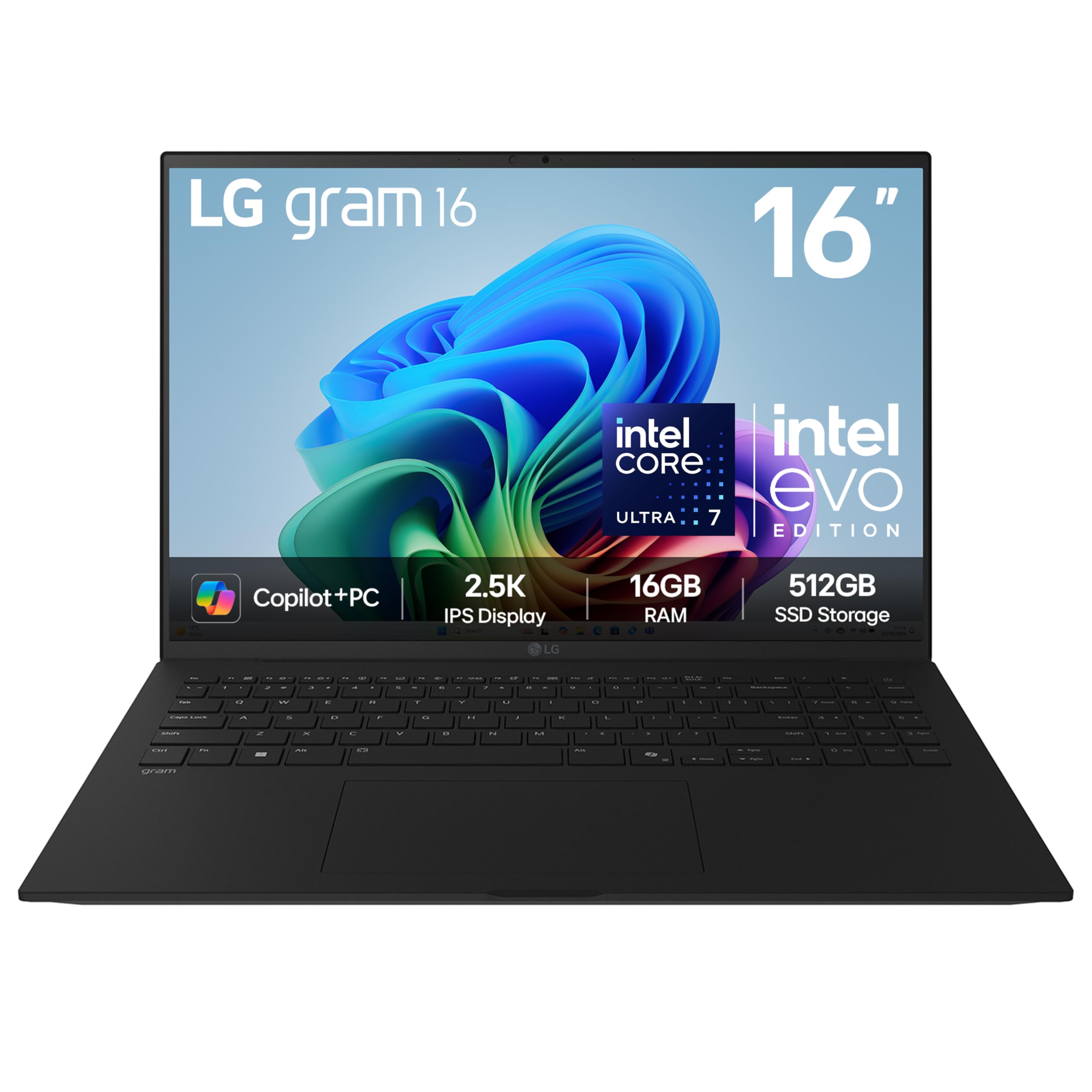 Lg Unisex Black Gram Ai 16 16" Laptop Intel Core Ultra 7 16Gb Ram 512Gb Ssd