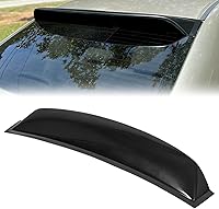 ECOTRIC Rear Window Visor for 2006-2015 Honda Civic 4DR Sedan - Black ABS Roof Spoiler Deflector, Vent Shade Guard