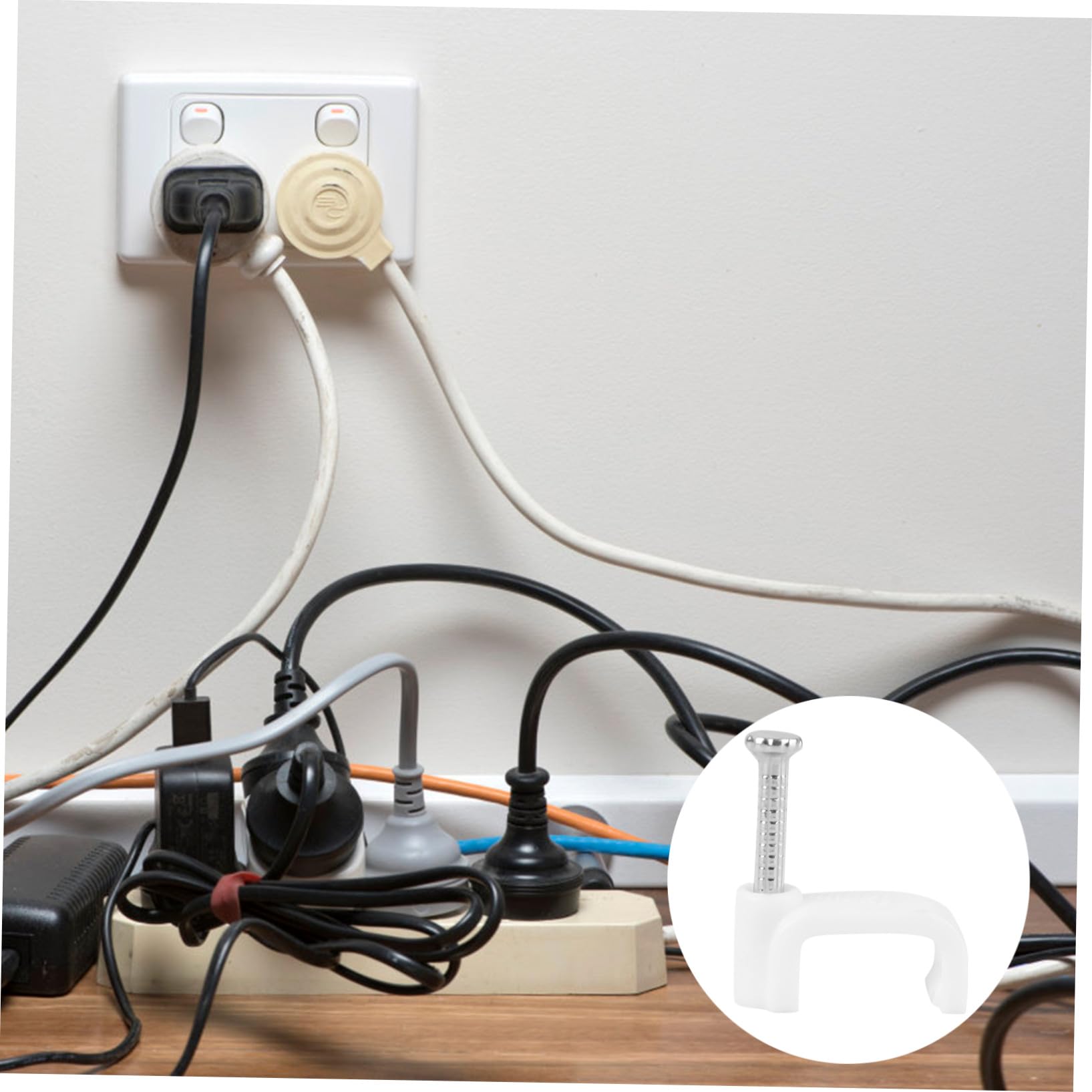 SECFOU 500stücke Kabelklemmen Draht-festschnallen Kabel-organizer-clips Ethernet-kabel-clips Für -telefon-