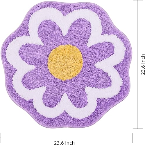Miniatura 2 de TRUEDAYS Alfombras de Baño Linda Alfombra de Baño para Mujeres Pequeña Alfombra de Baño Absorbente de Agua Antideslizante Alfombra de Baño Púrpura