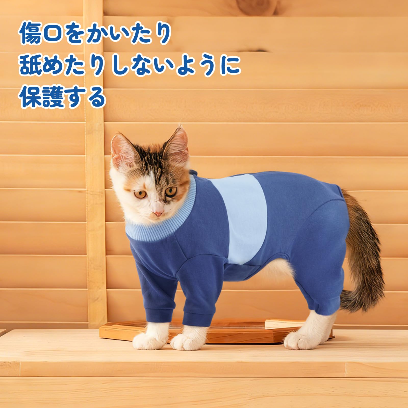 Amazon | Lelepet 猫 術後服 猫用ワンジー 舐め防止 長袖 猫用 ペット