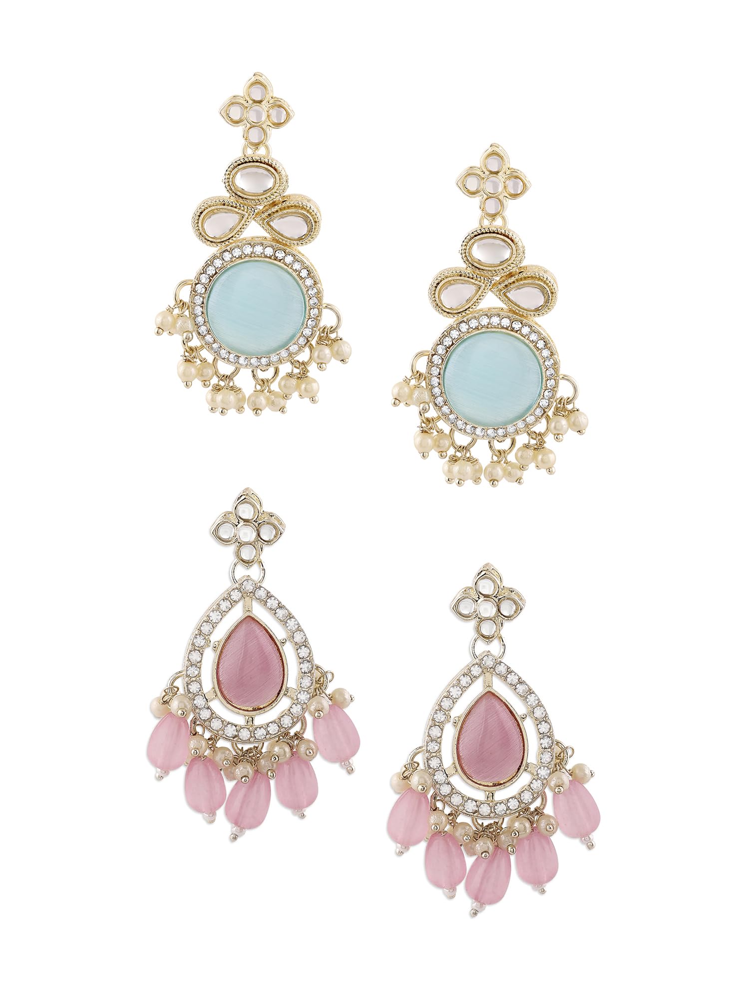 See full amazon price history chart for Zaveri Pearls Set Of 2 Turquoise Blue & Pink Kundan & Austrian DiamondsTraditional Jhumki Earring For Women-ZPFK16865 Zaveri Pearls Set Of 2 Turquoise Blue & Pink Kundan & Austrian DiamondsTraditional Jhumki Earring For Women-ZPFK16865 (B0CLJLQJRN) Amazon Price History, Amazon Price Tracker