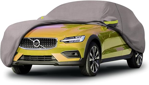 Seal Skin Covers Waterproof Wagon Car Cover, All-Weather UV, Rain & Snow Protection, Windproof, Breathable Fabric, Lock System, Universal Fit 190"-192" L