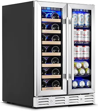 Kalamera 24-Inch Dual Zone Wine and Beverage Refrigerator