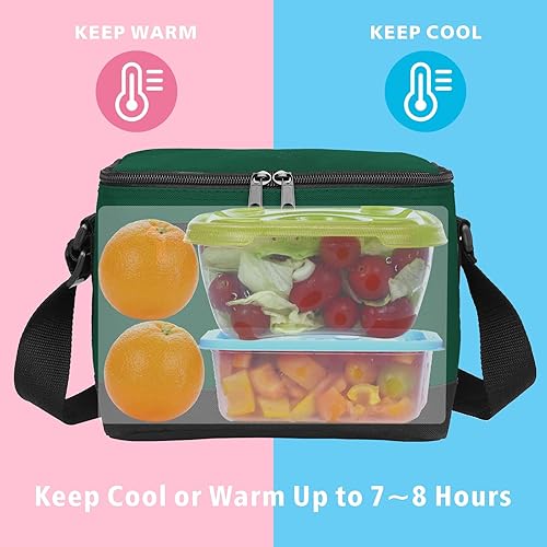 Miniatura 5 de MISSMOON Bolsa enfriadora de almuerzo, pequeña caja térmica con aislamiento para 6 latas, bolsa de almuerzo, correa ajustable para adultos, mujeres