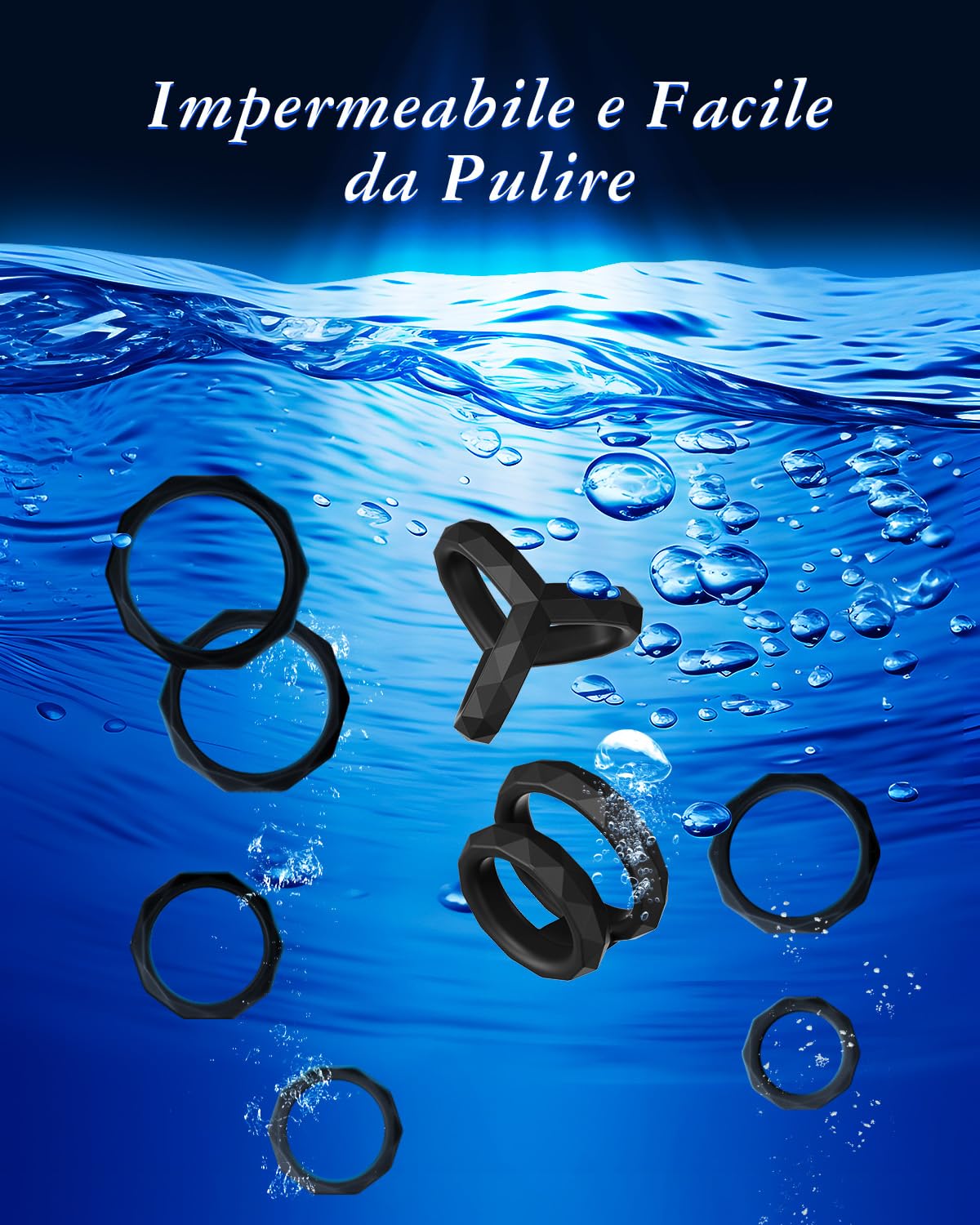 Anelli del Pene Sex Toys di 8 Dimensioni Anelli Pene, Anello del Pene in Silicone, Cockring Anelli del Cazzo, Anello del Cazzo Regolabile, Giocattoli per Adulti per Uomini
