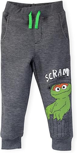 Miniatura 3 de Sesame Street Elmo Cookie Monster Oscar The Grouch - Paquete de 3 pantalones de vellón para niños pequeños
