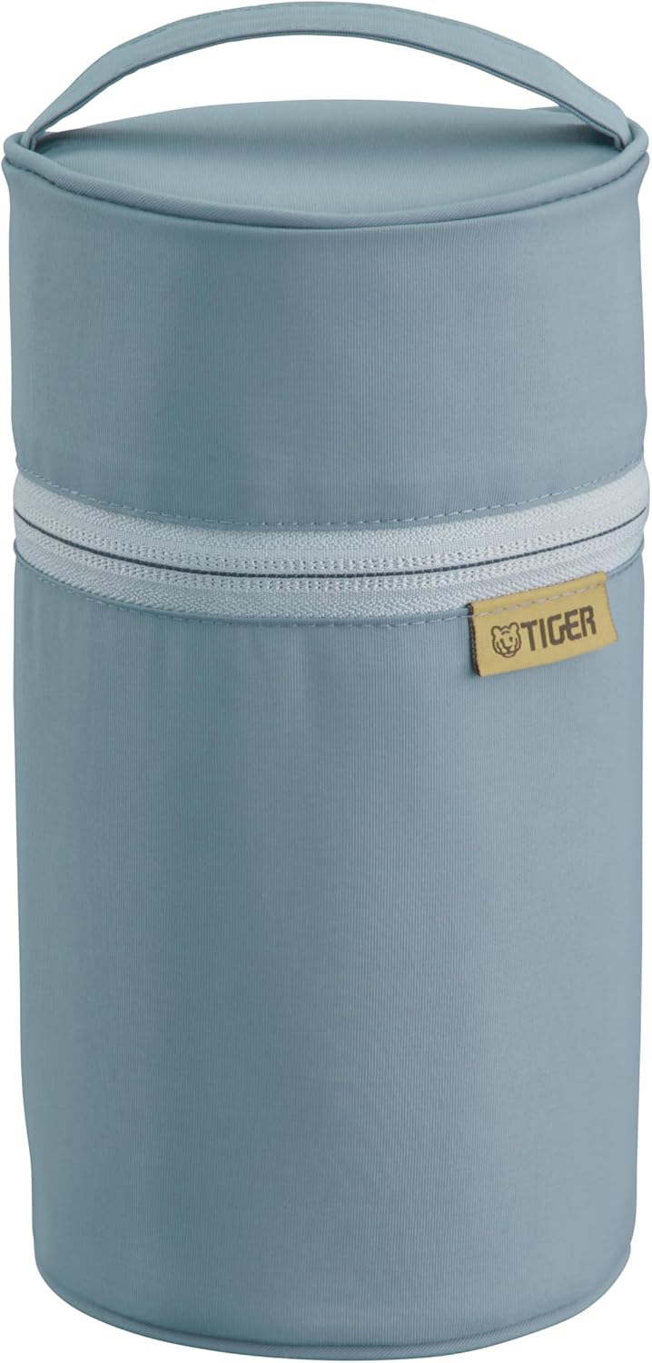 TIGER MKL-Z75PAL Vacuum Insulated Soup Jar, MKL-Shaped Genuine Pouch, Compatible with 25.4 fl oz (750 ml), Improved Heat Retention, Machine Washable, Cloud Blue