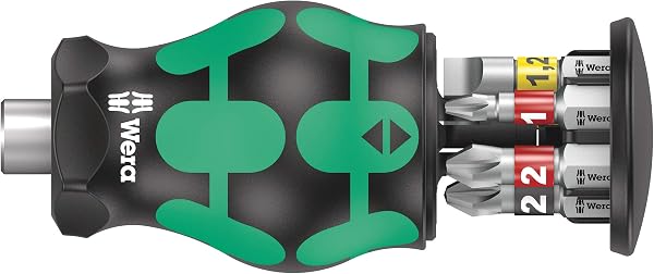 Wera 05008874001 Kraftform Kompakt Stubby 2 Schraubendreher mit Bit Magazin, 7-teilig - 1