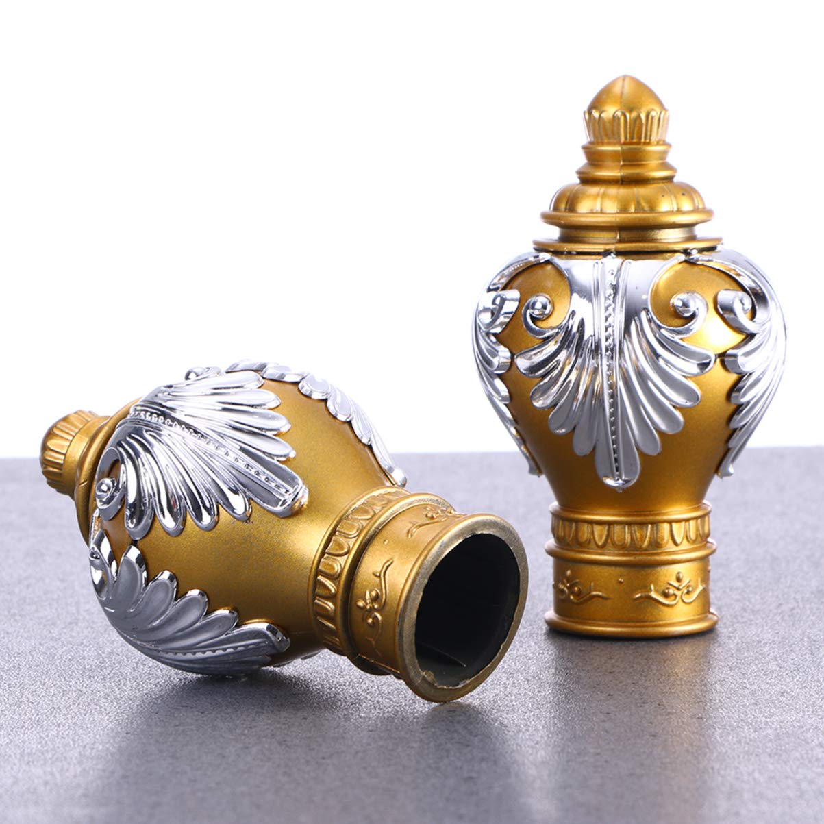 Końcówka karnisza, Zakończenia karniszy Kwiatowy wzór 28 mm w kolorze złotym, 2 szt