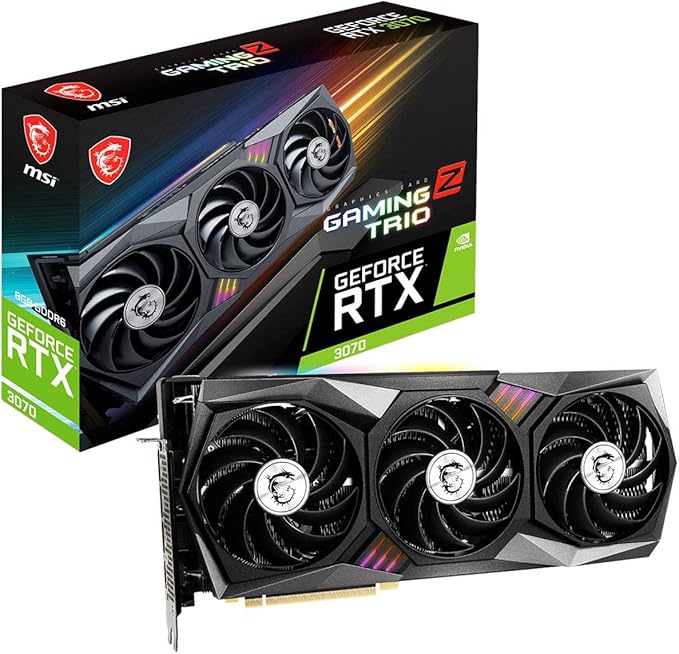 msi Gaming GeForce RTX 3070 LHR 8GB GDRR6 256-Bit HDMI/DP Nvlink Torx Fan 4 RGB Ampere Architecture OC Graphics Card (RTX 3070 Gaming Z Trio 8G LHR)