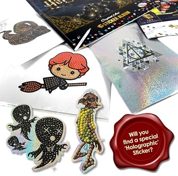 CRYSTAL ART Harry Potter Sticker Pack – 3X Mystery Diamond Art Collectible Stickers, Blind Bag, DIY Craft for Kids & Adults, Harry Potter Fan Gift Idea - 20 Pack of 60 Stickers