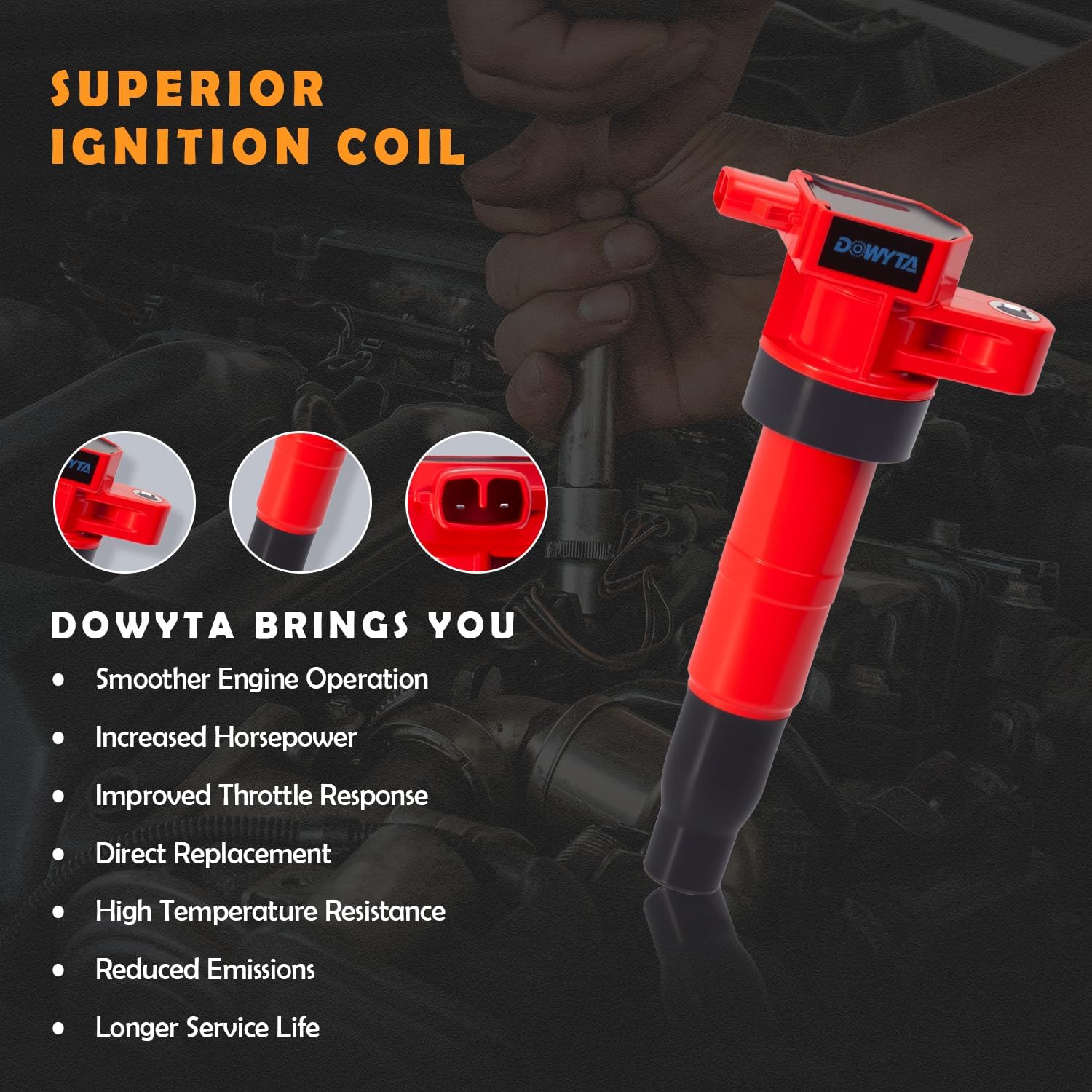 Set of 6 Upgraded Ignition Coil Pack and Spark Plug fits for Hyundai Sonata Santa Fe Azera Entourage Veracruz Kia Sorento Sedona Amanti 2006 2007 2008 2009 2010 2011 3.3 3.8 V6 Replaces UF546