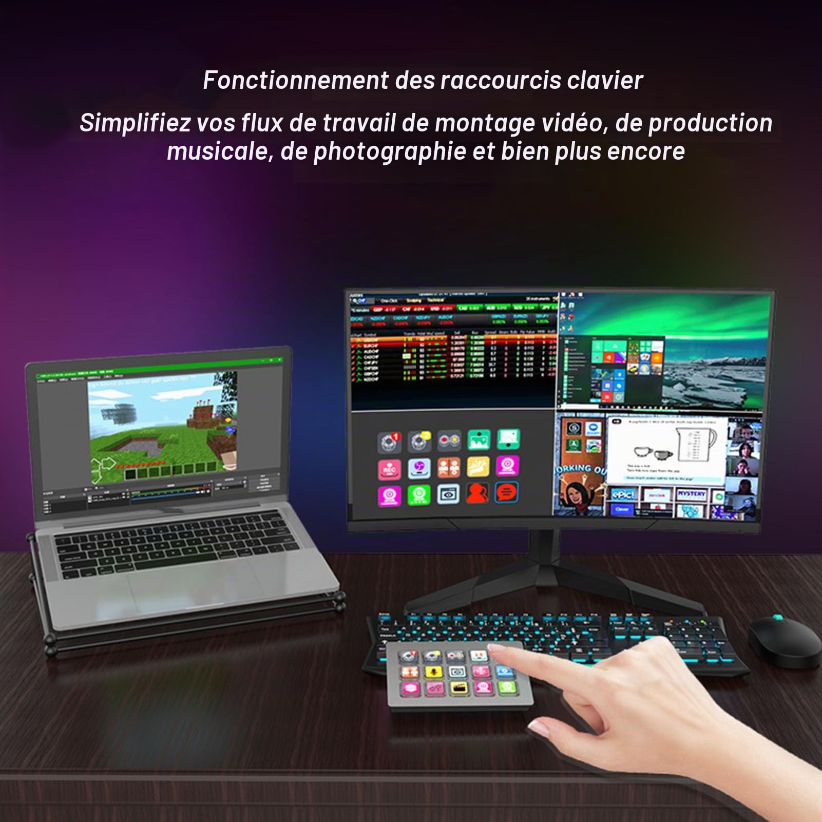 Clavier LCD personnalisé, Contrôleur de Studio, 15 Touches Macro pour Déclencher des Actions dans Les Applications et Logiciels, pour PC, pour Twitch, pour Youtube