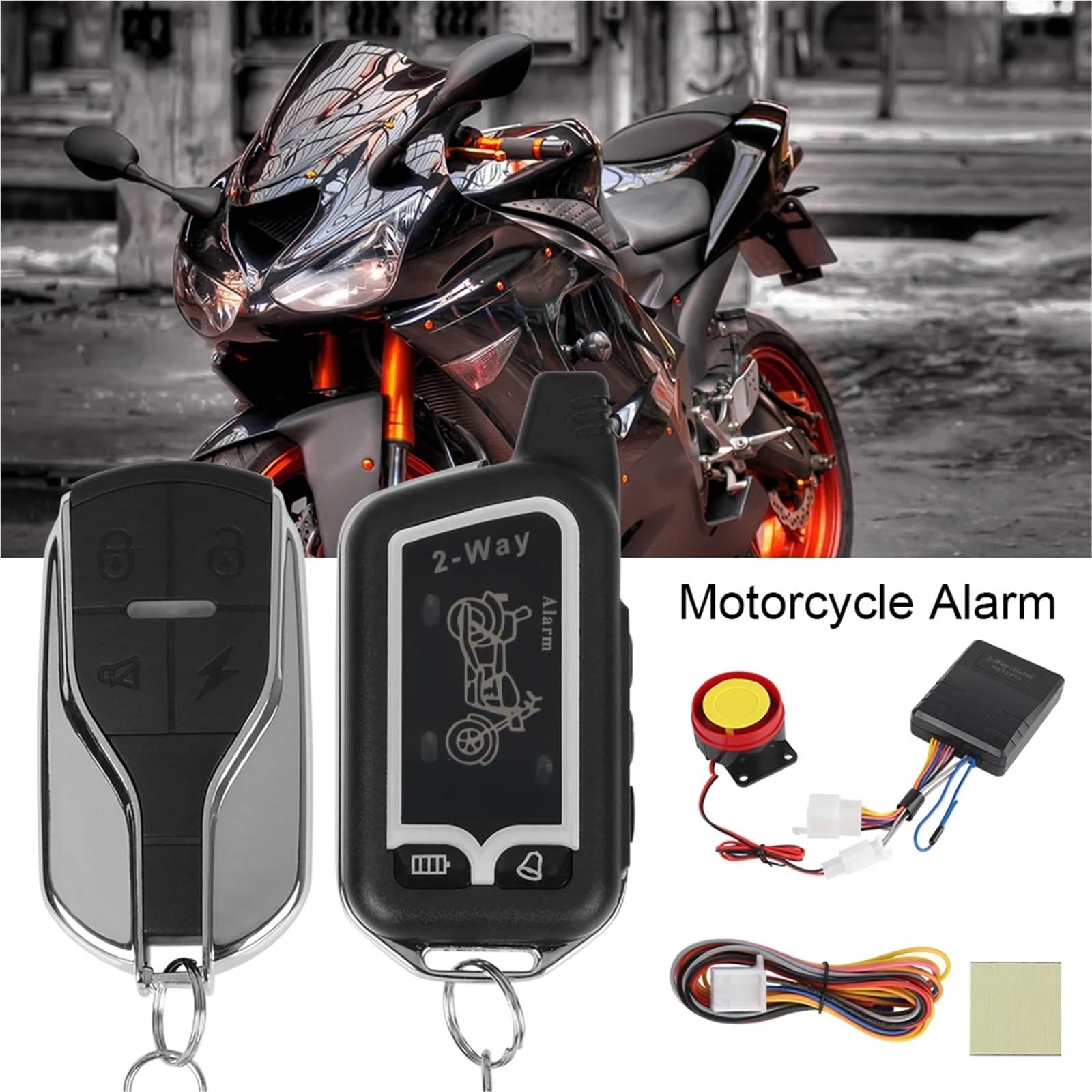 blokada motocykla 125dB E-bike Scooter Motocykl System bezpieczeństwa Motocykl 2-drożny system alarmowy 12V Uniwersalna ochrona antykradzieżowa