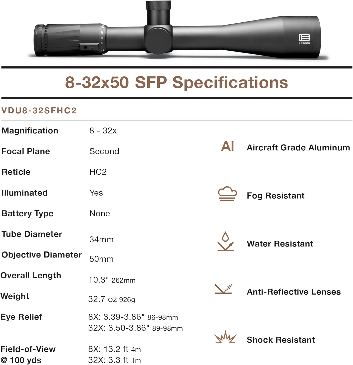 EOTECH Vudu 8-32x50mm Precision Rifle Scope