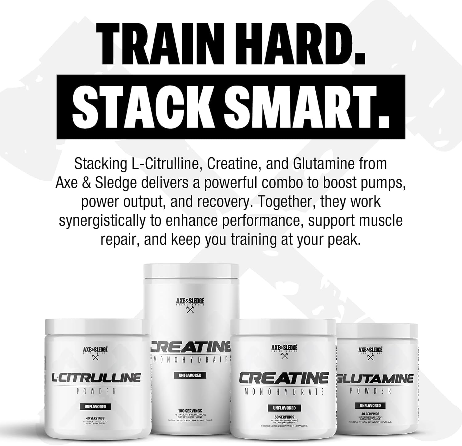 Axe & Sledge Basics Creatine | Unflavored, Enhances Strength & Performance, Increases Lean Body Mass, 50 Servings | Pure Creatine Monohydrate, No Fillers or Artificial Substances | 100 Servings — Amazon image 5