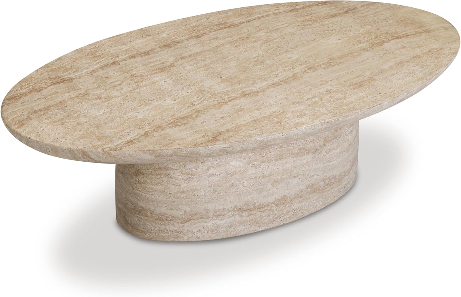 Tov Furniture Sonia Faux Travertine Indoor/Outdoor Concrete Coffee Table